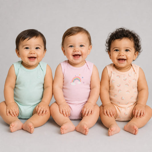 Milou Baby Cotton Sleeveless Onseie Pack of 3