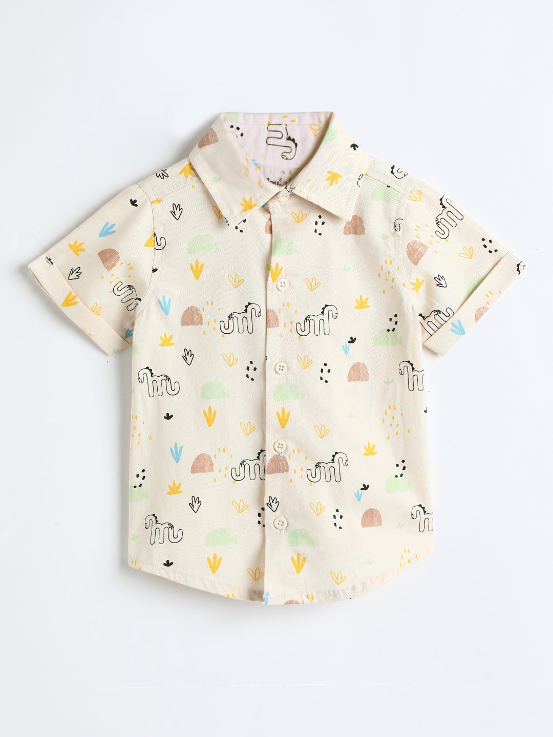 Milou Kids Cotton Solid Bio Washed Top & Shorts Co-ord Set for boys-BBANSET030-EGNG