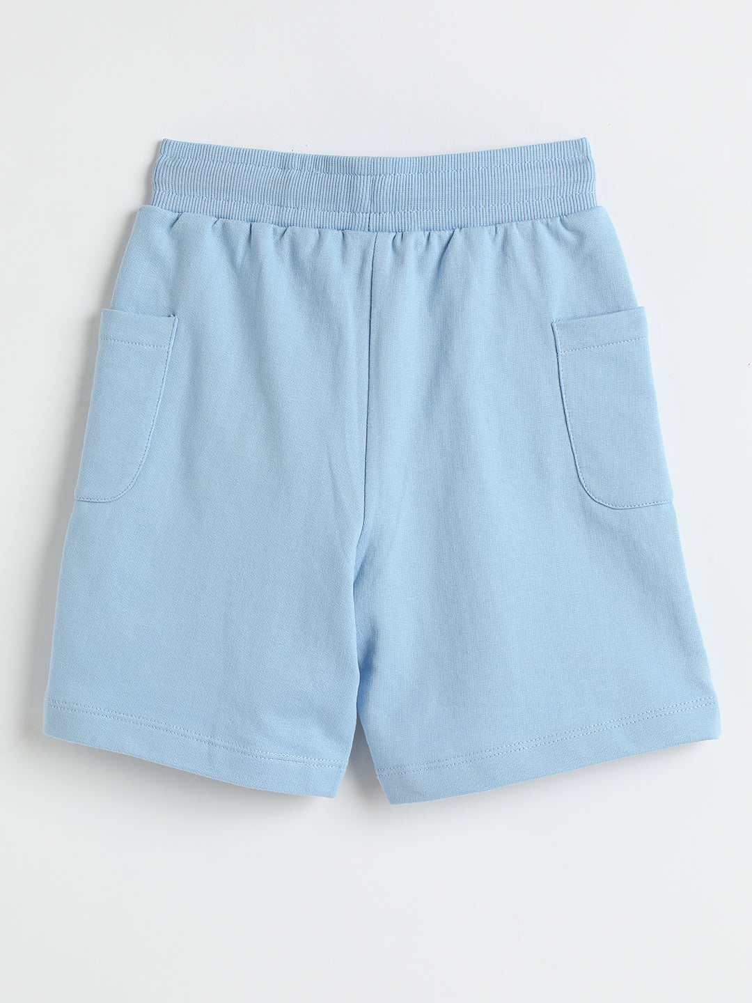 Milou Kids Cotton Solid Bio Washed Blue Coloured Shorts for Boys -SUBSHT010-BL