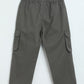 Milou Boys Dark Olive Cotton Poplin Cargo Pants