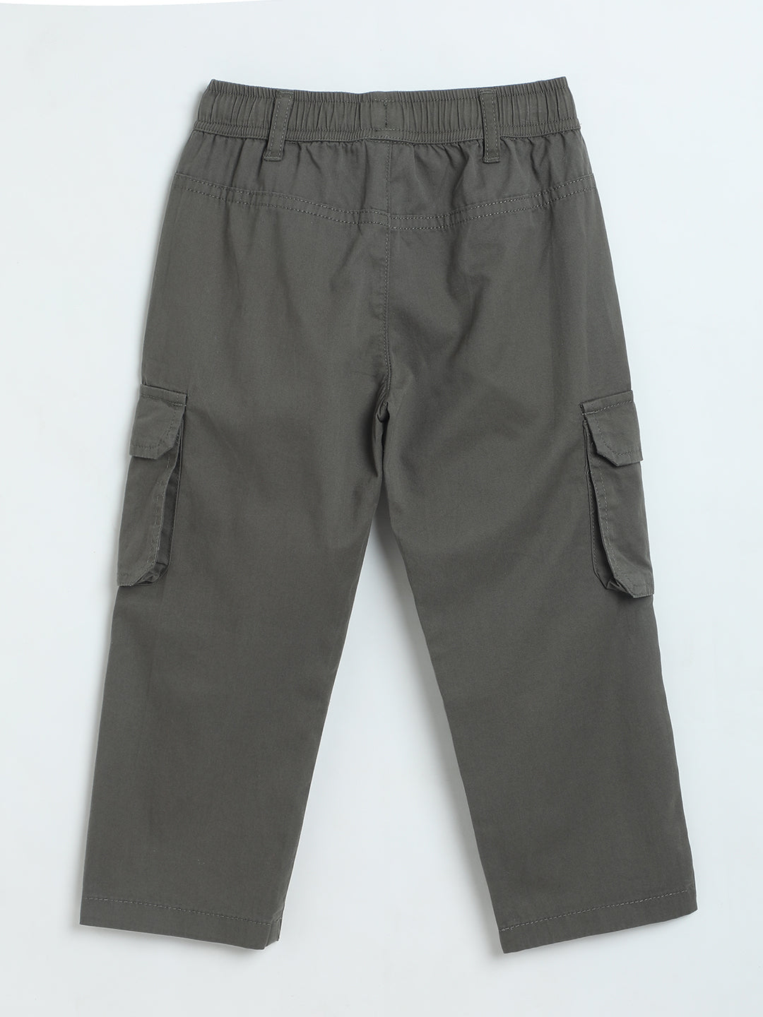 Milou Boys Dark Olive Cotton Poplin Cargo Pants