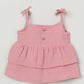 Milou Girls Flared Top & Shorts Co-ord Set Pink Set