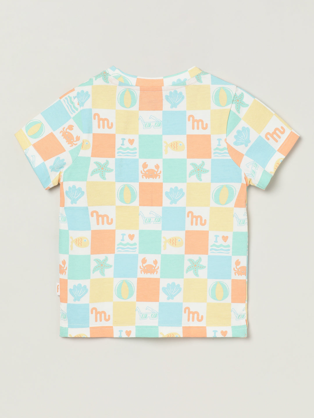 Milou Kids Half Sleeve Cotton Bio Washed Printed T-Shirt for Boys -White Alyssum