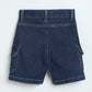 Milou Boys Dark Blue Denim Cargo Shorts