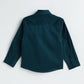 Milou Boys Full Sleeve Solid Bio-Washed Shirt Teal Blue