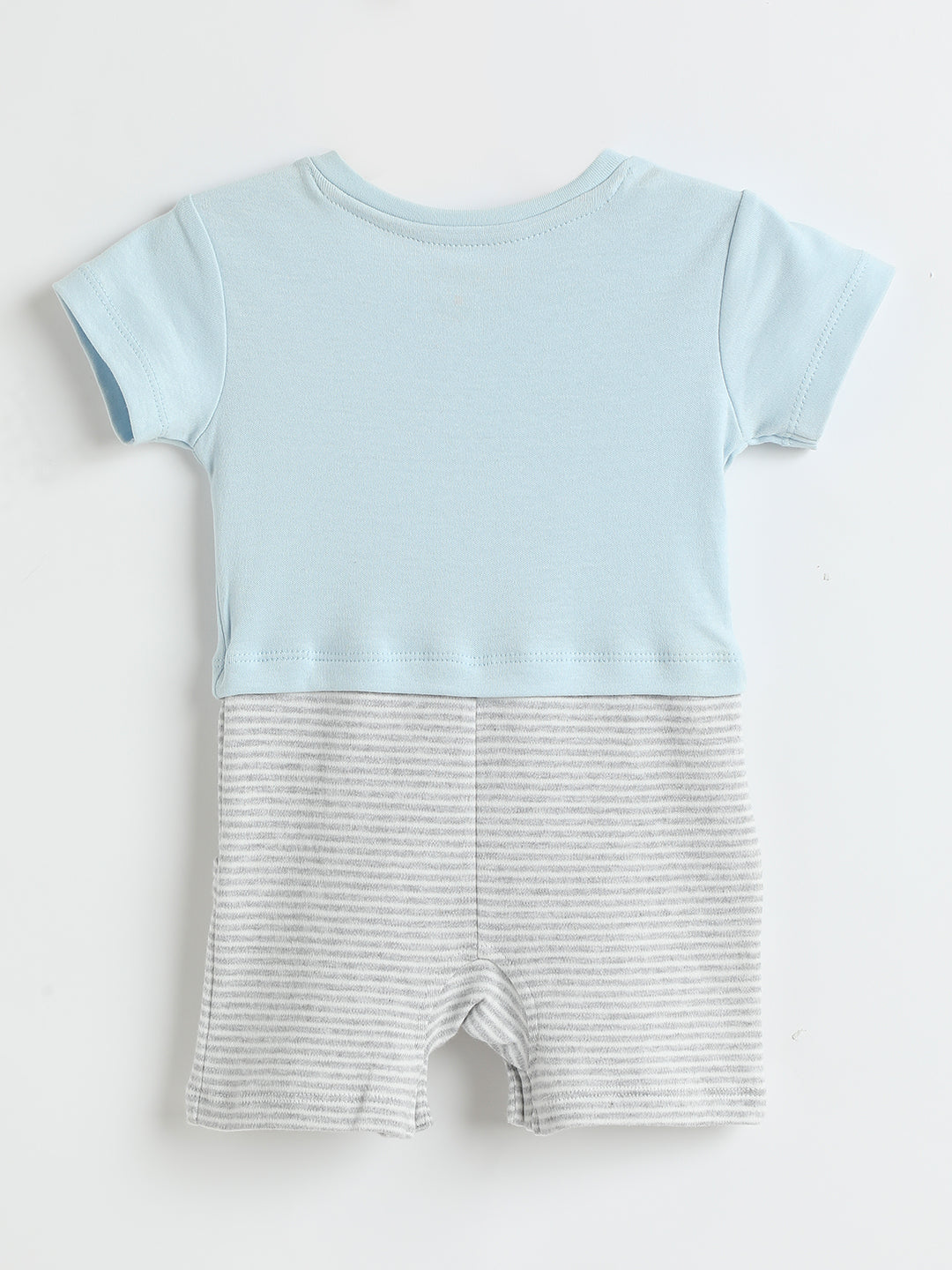 Milou Kids Cotton Bio Washed Printed Romper for boys - IDBS011-DBLWH