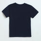 Milou Kids Boys Cotton Graphic T-Shirt Navy Blue