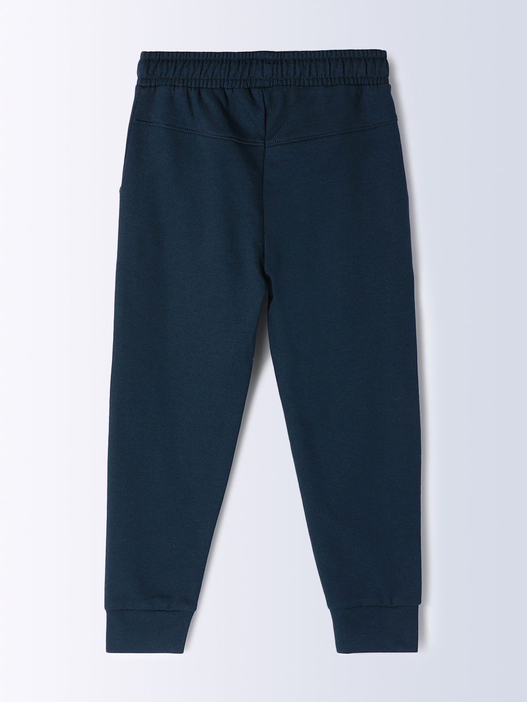 Milou Kids Cotton Solid Bio Washed Joggers for Boys - Blue