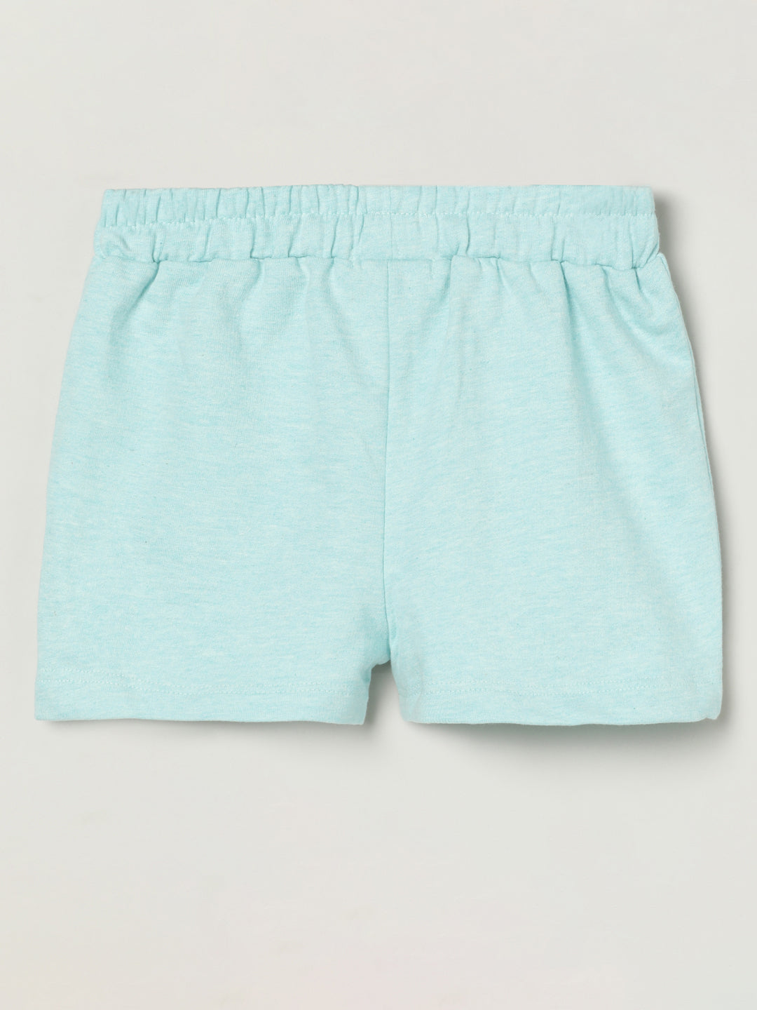 Milou Kids Cotton Solid Bio Washed Girls Shorts for Girls -Light Blue