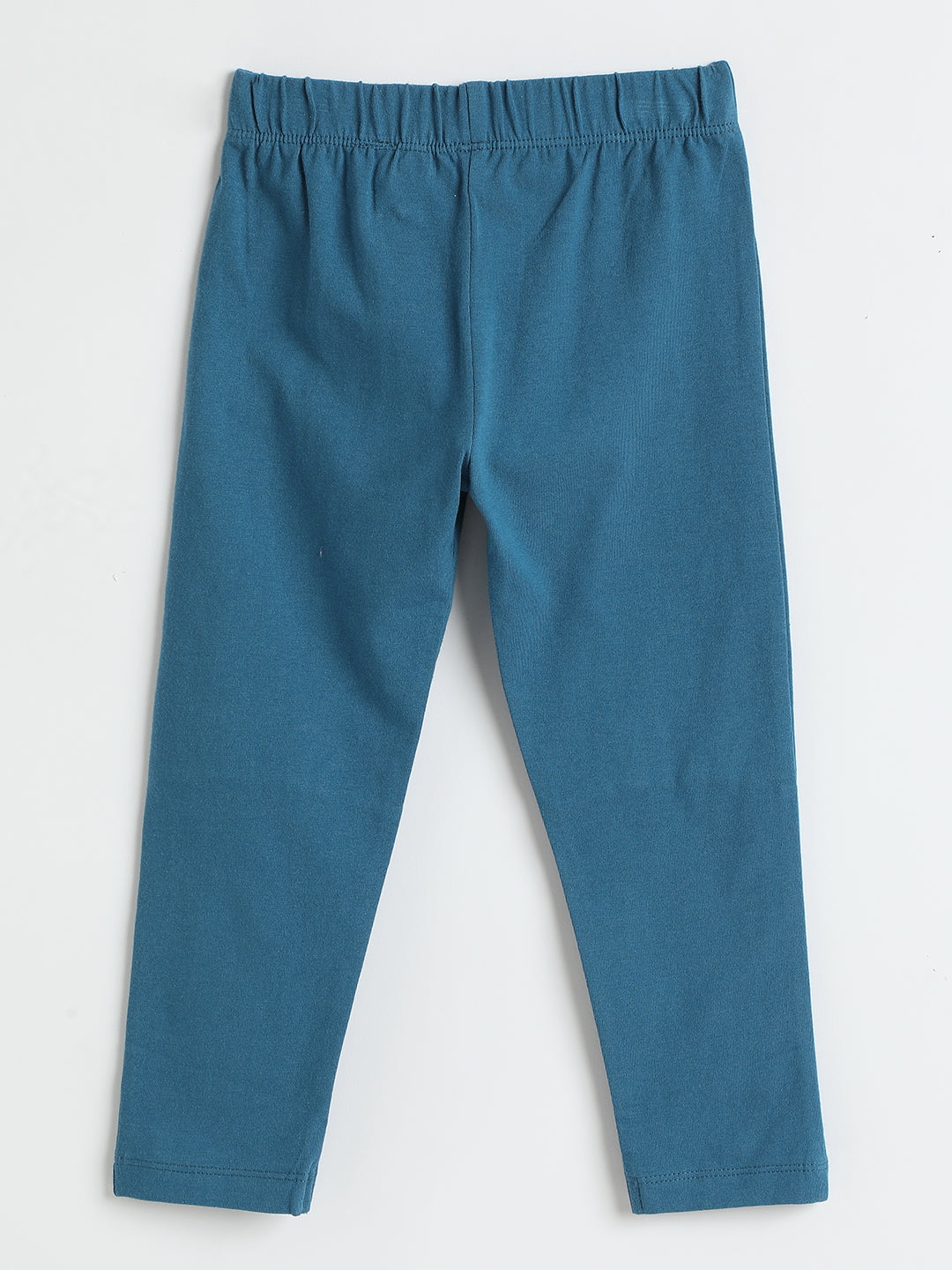 Milou Kids Cotton Solid Full Length Bio Washed Leggings for Girls TGVGLG054-MNBL