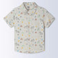 Milou Boys All Over Printed Half Sleeve Shirt White Animal Print