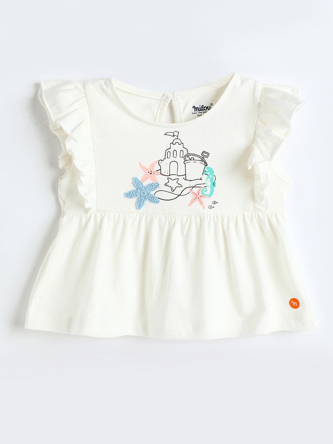 Milou Kids Cotton Solid Bio Washed Top & Shorts Co-ord Set for girls-BGVGST025-WA