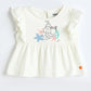 Milou Girls Cotton Top & Shorts Co-ord Set White & Blue Set