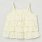 Milou Girls Flared Top & Shorts Co-ord Set Pastel Yellow