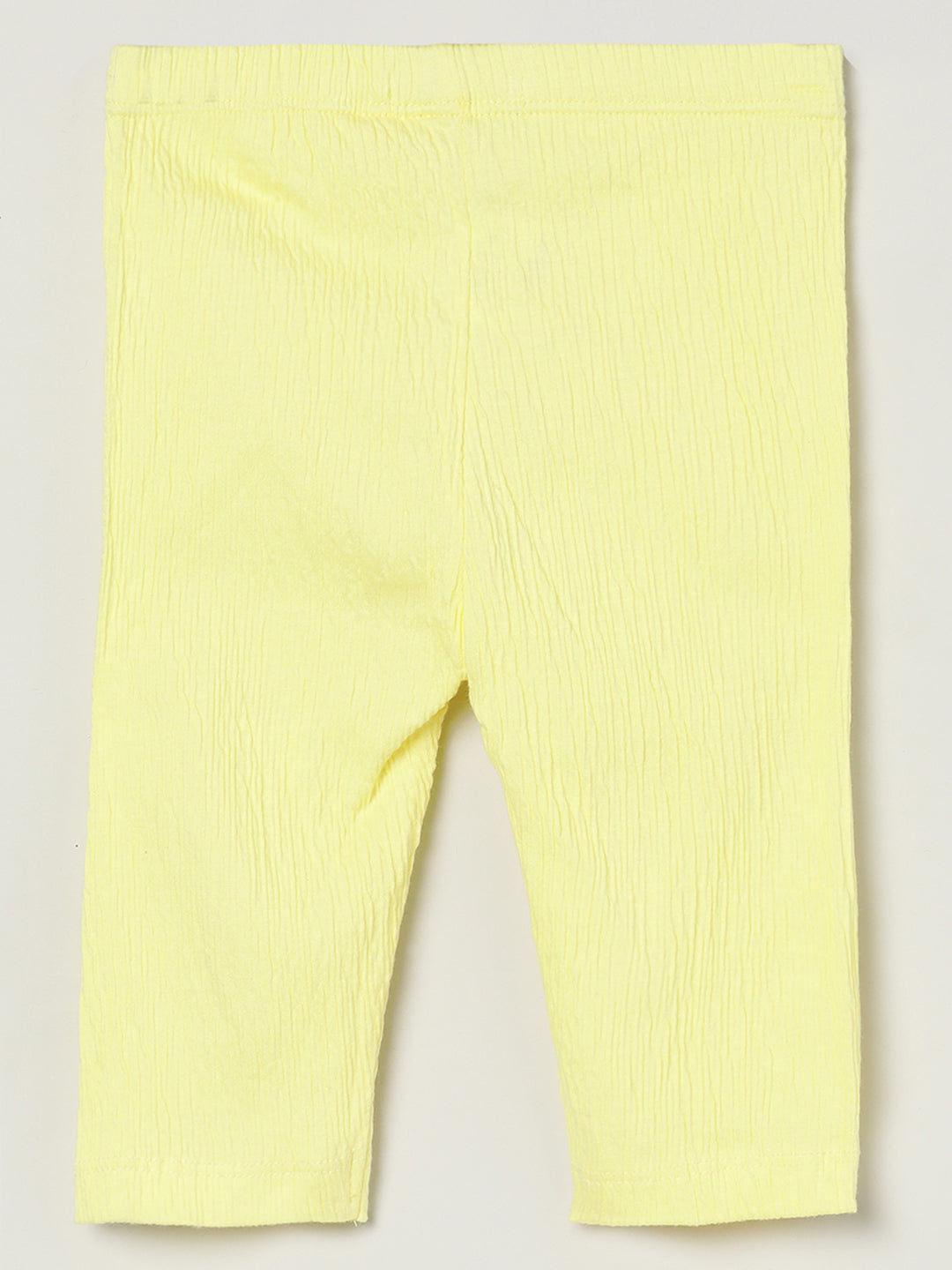 Milou Kids Cotton Solid Bio Washed Leggings for Girls -Yellow