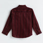 Milou Boys Full Sleeve Stripedd Bio-Washed Shirt Maroon Striped