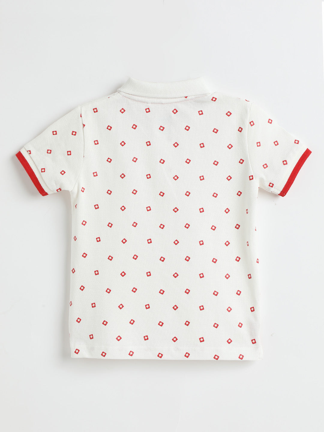 Milou Kids Cotton Bio Washed Half Sleeve Polo Neck T-Shirt for Boys -SUBPOLO007-WH