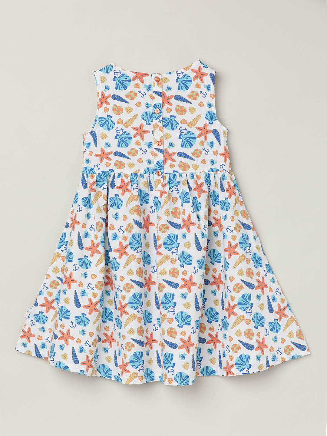 Milou Cotton Printed Dress - White