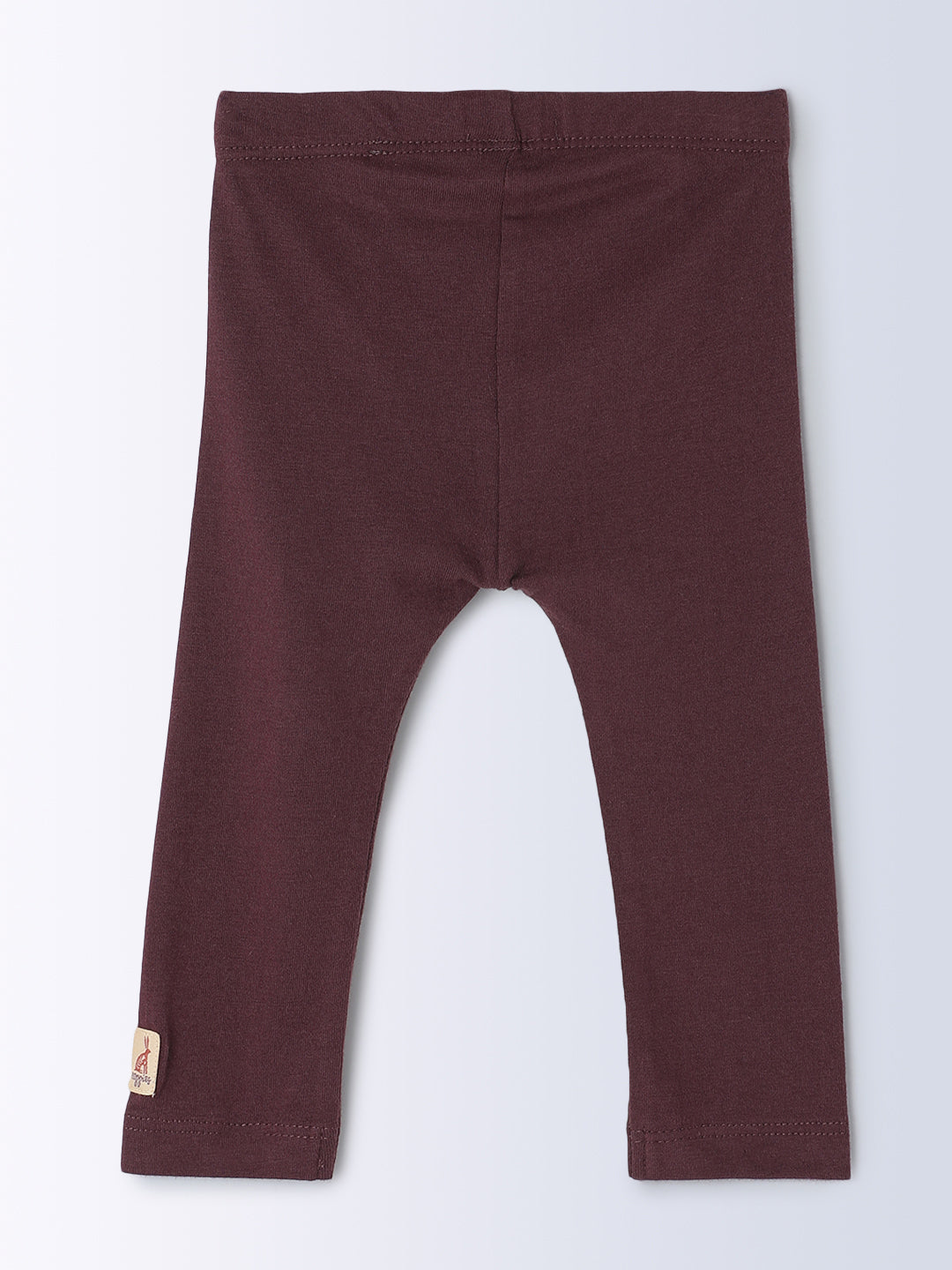 Milou Kids Cotton Solid Full Length Bio Washed Pants for Girls -Purple