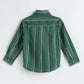 Milou Boys Full Sleeve Stripedd Bio-Washed Shirt Green Striped