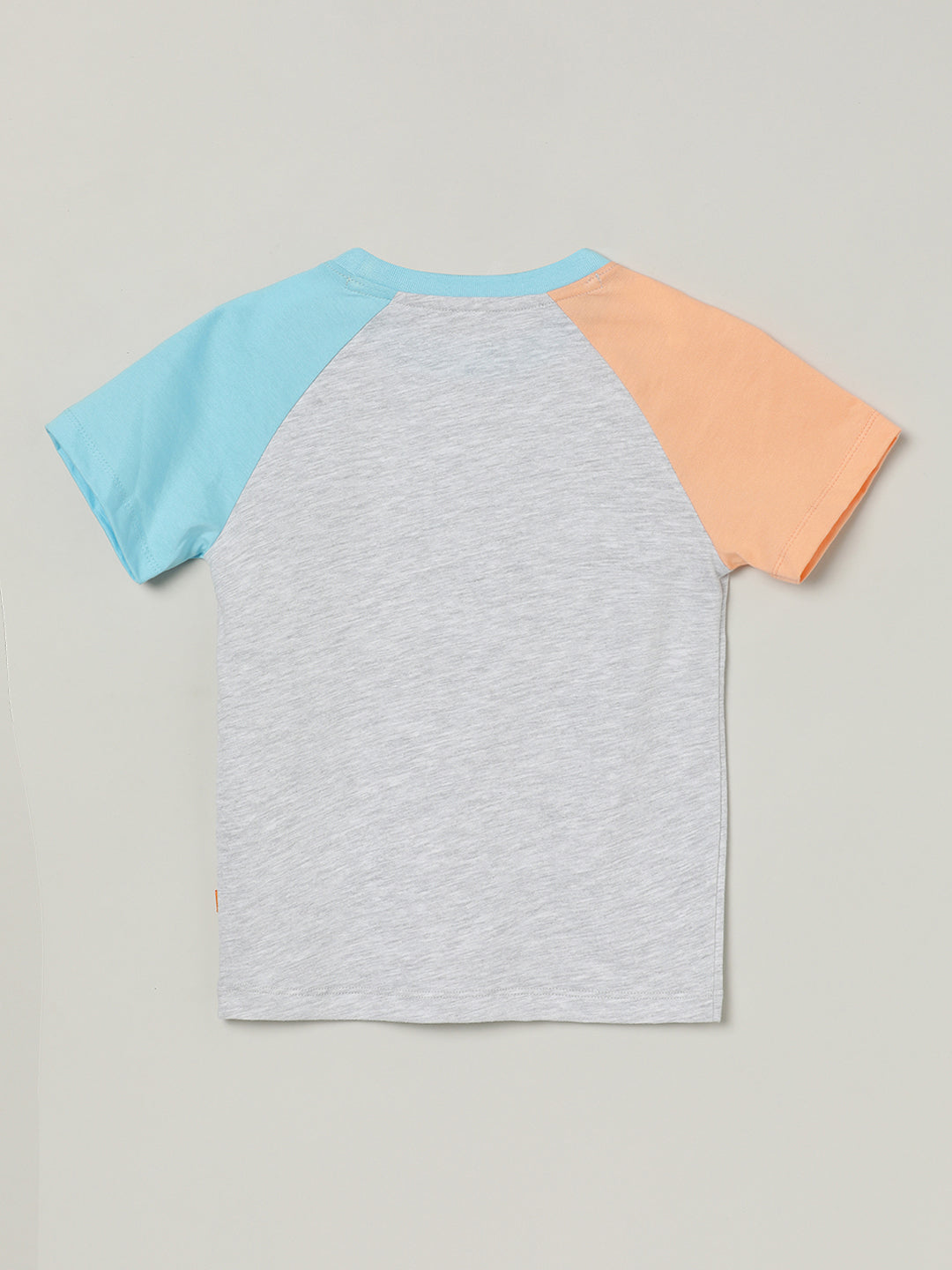 Milou Boys Cotton T-Shirt Grey & Peach