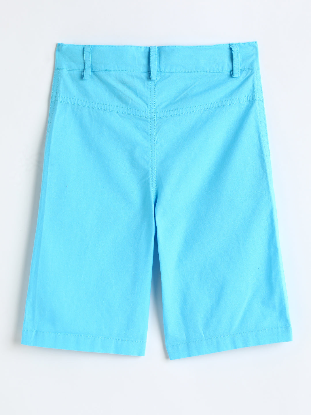 Milou Kids Cotton Solid Bio Washed turq blue Coloured woven Shorts for Boys -TBNCSH062-TQBL
