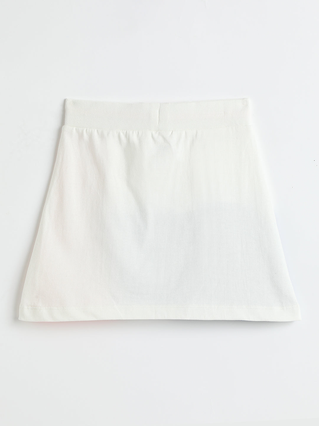 Milou Kids Girls Cotton Bio-Washed Printed Skirt White