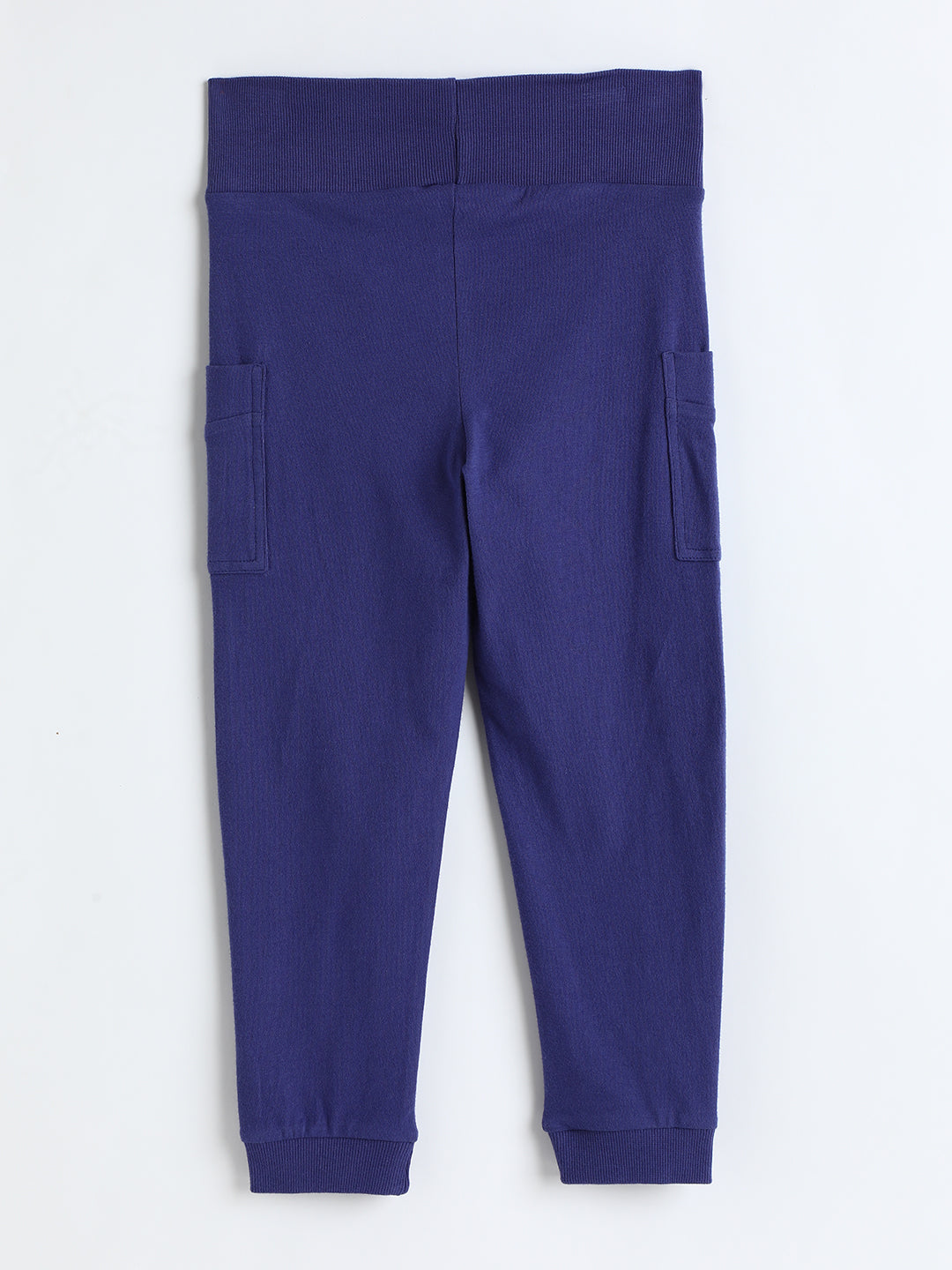 Milou Kids Cotton Solid Jogger Bio Washed Pants for Boys NPSBB005-SKPBL