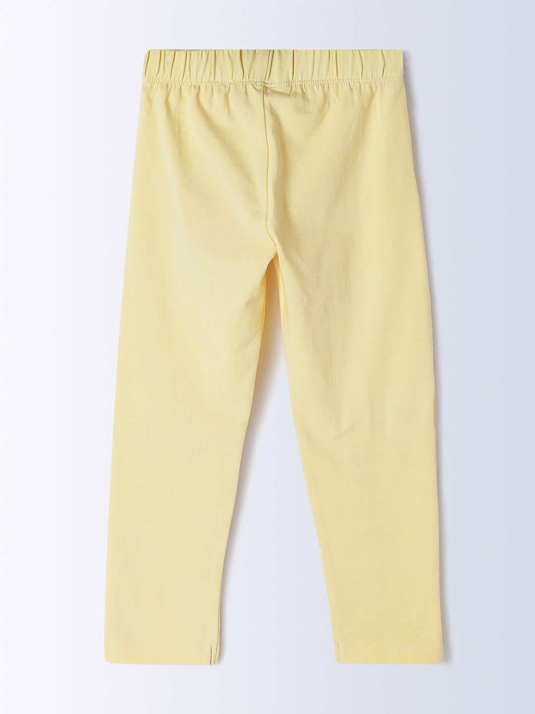 Milou Kids Cotton Bio Washed Printed Leggings for Girls - Yellow