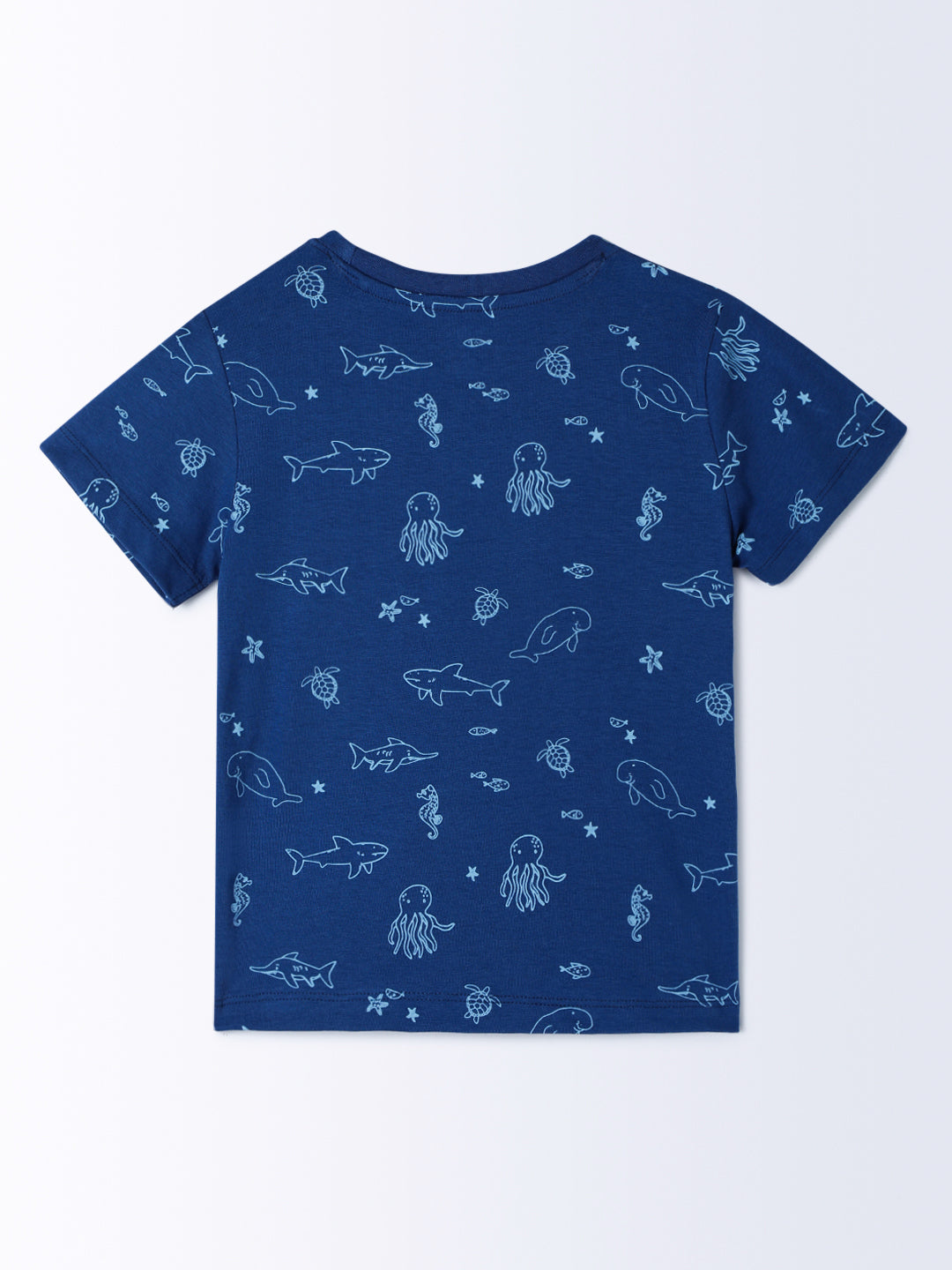 Milou Kids Half Sleeves Cotton Bio Washed Printed T-Shirt for Boys -Peach