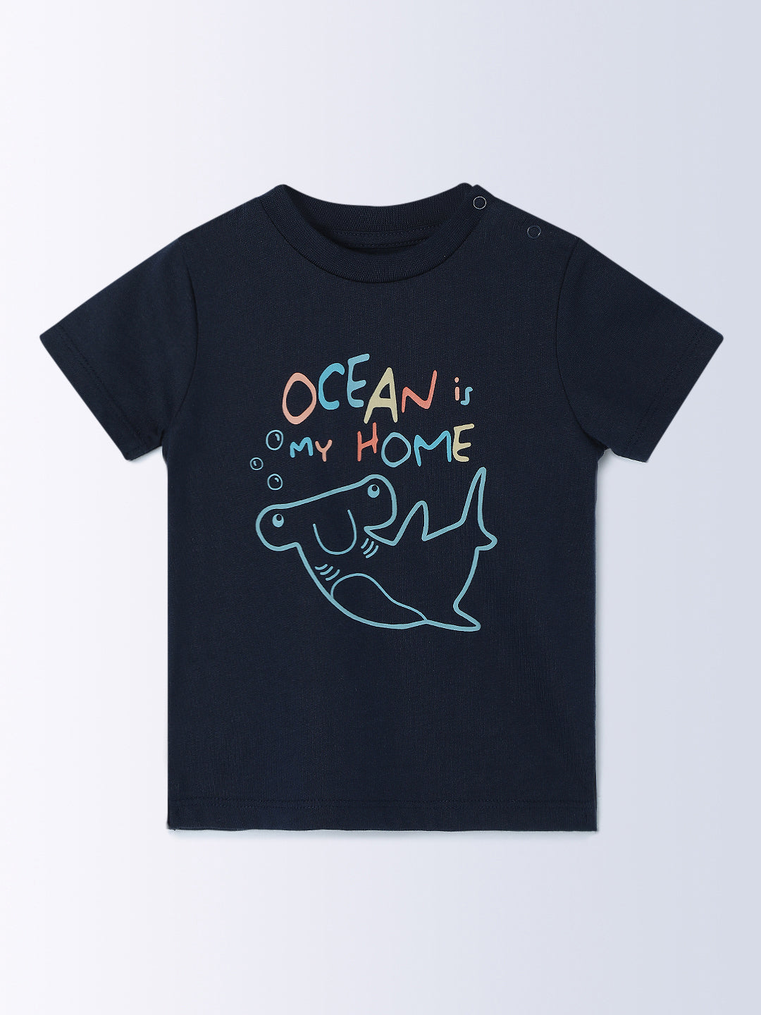 Milou Kids Half Sleeve Cotton Bio Washed Printed T-Shirt & Shorts Co-ord Set for Boys -Insignia Blue