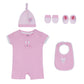 Milou Newborn Baby Romper Gift Set Pink Bunny Print Set