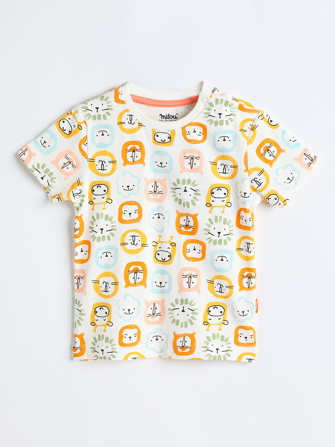 Milou Kids Cotton Bio Washed Half Sleeve Printed Dungaree Set for Boys -BBANDUN032-WA