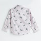 Milou Boys Full Sleeve Printed Bio-Washed Shirt Pink Leaf Print