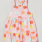 Milou Girls Cotton Printed Pinafore Set Pink Fruit Print Set