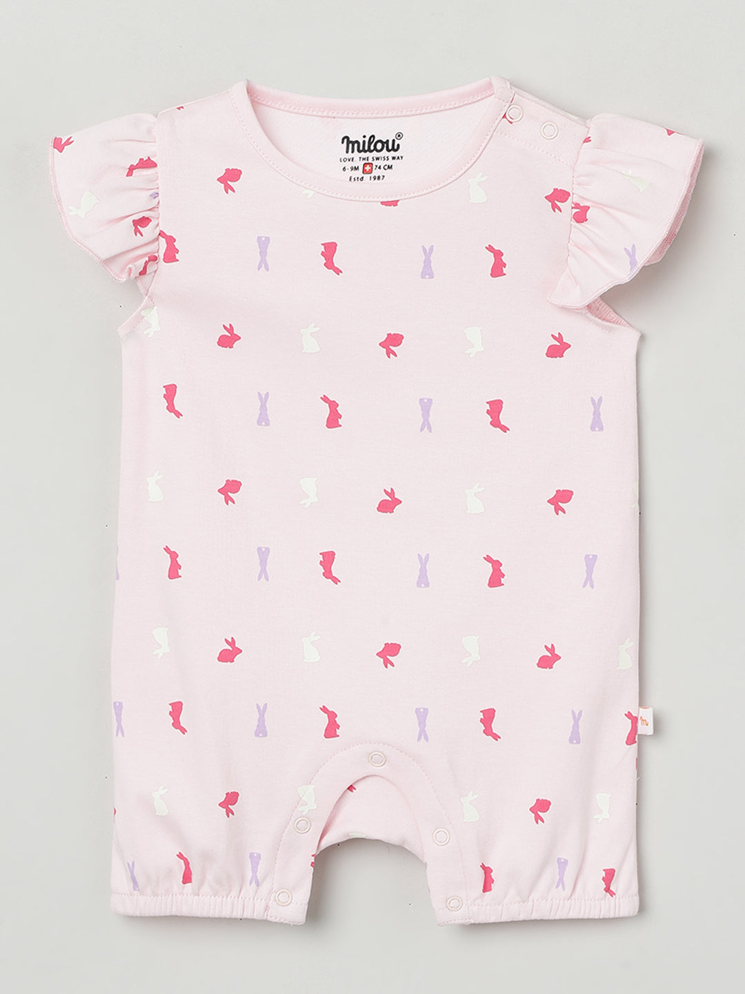 Milou Baby Unisex Flutter Sleeve Printed Romper