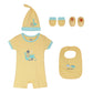 Milou Newborn Baby Romper Gift Set Yellow Dino Print Set