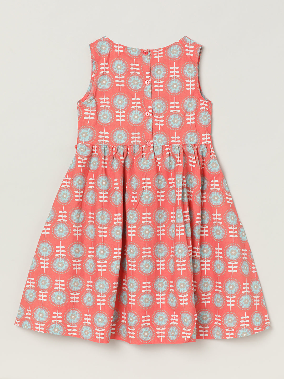 Milou Kids Cotton Bio Washed Sleeveless Girl's Dress for Girls - Light Pink