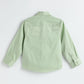 Milou Boys Full Sleeve Solid Bio-Washed Shirt Mint Green