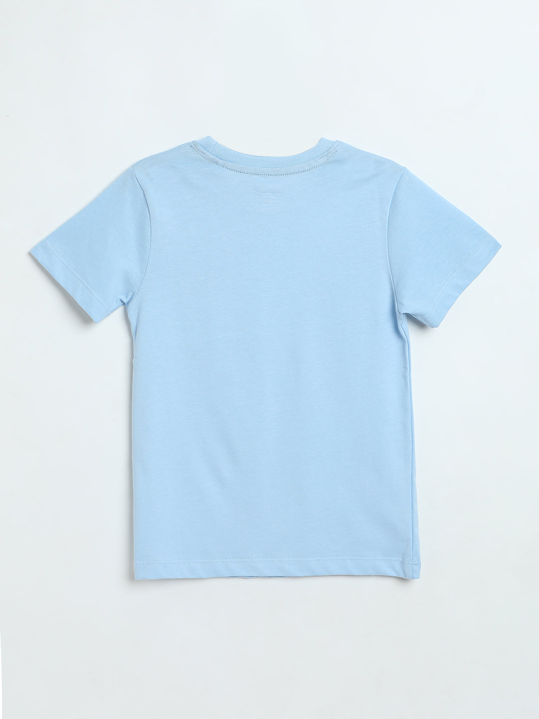 Boys Light Blue Round Neck T-Shirt | Soft Everyday Kids wear