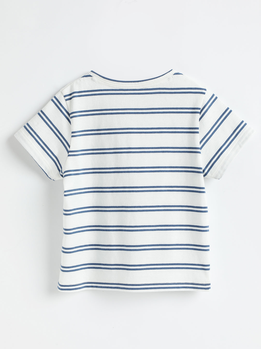 Milou Cotton Half Sleeves Bio Washed striped T-Shirt -MGBBB004-WAFBL