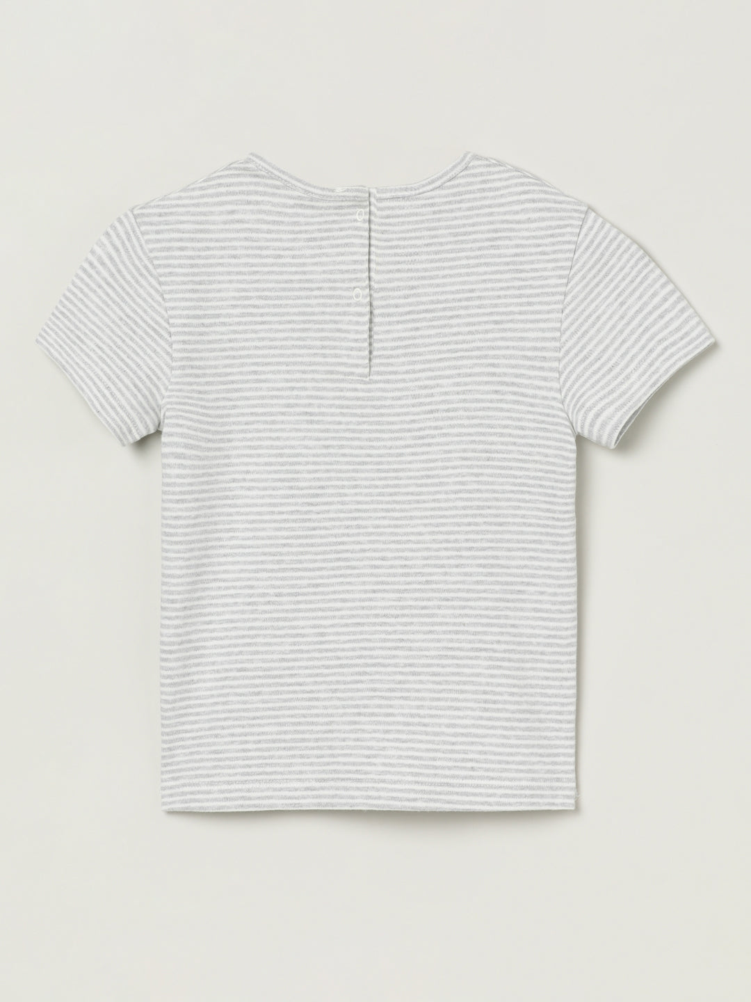 Milou Kids Cotton Bio Washed Striped Printed T-Shirt for Girls -Y/D Stripes