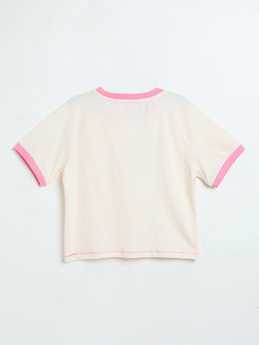 Milou Toddler Girls Pink Cotton T-Shirt