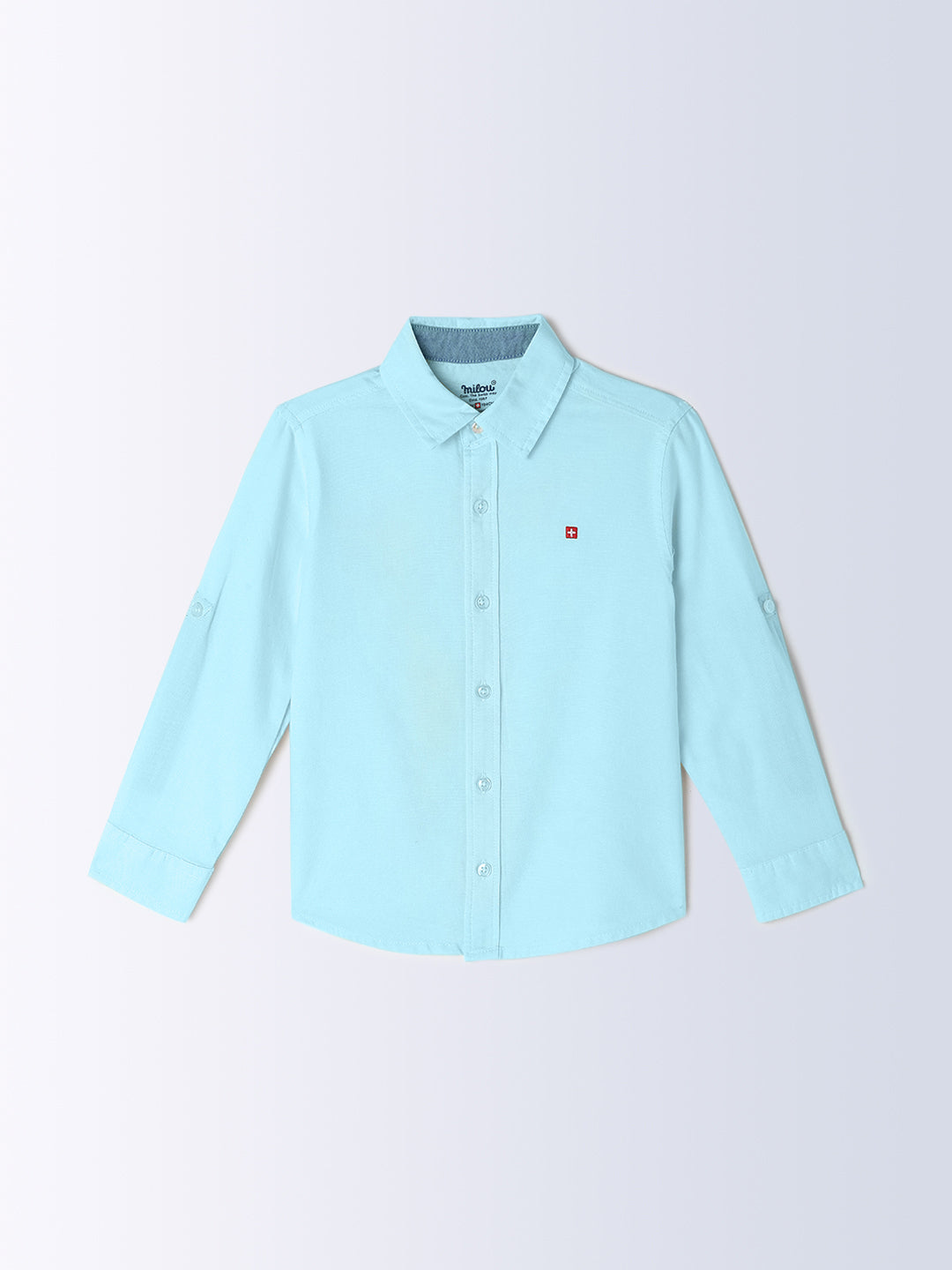 Milou Kids Cotton Full Sleeves Solid Bio Washed Shirt for Boys SH-CU008