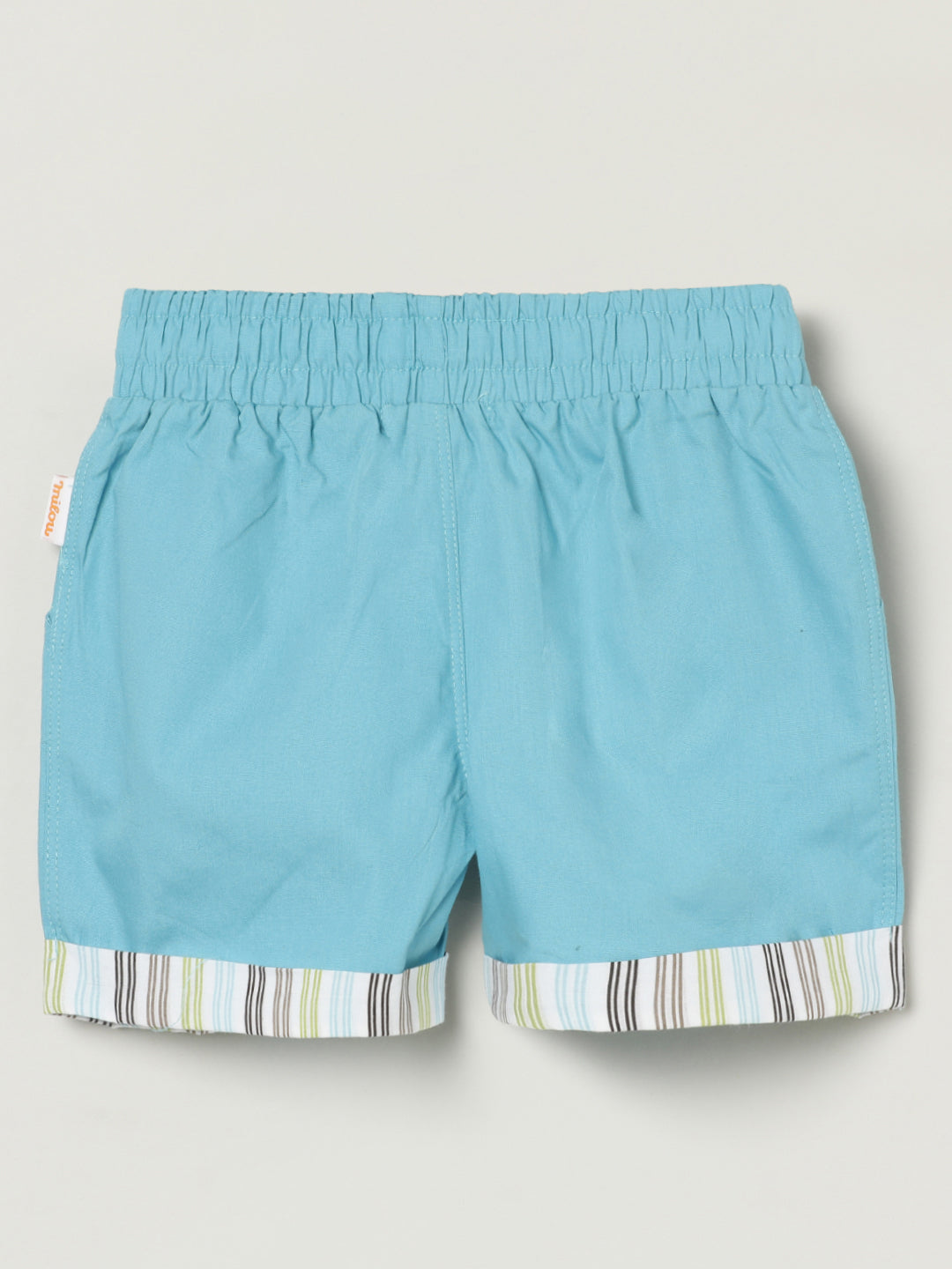 Milou Kids Cotton Solid Bio Washed Boys Shorts for Boys -Teal