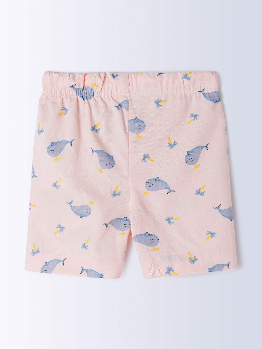 Milou Kids Cotton Bio Washed Printed Shorts for Boys - Light Pink