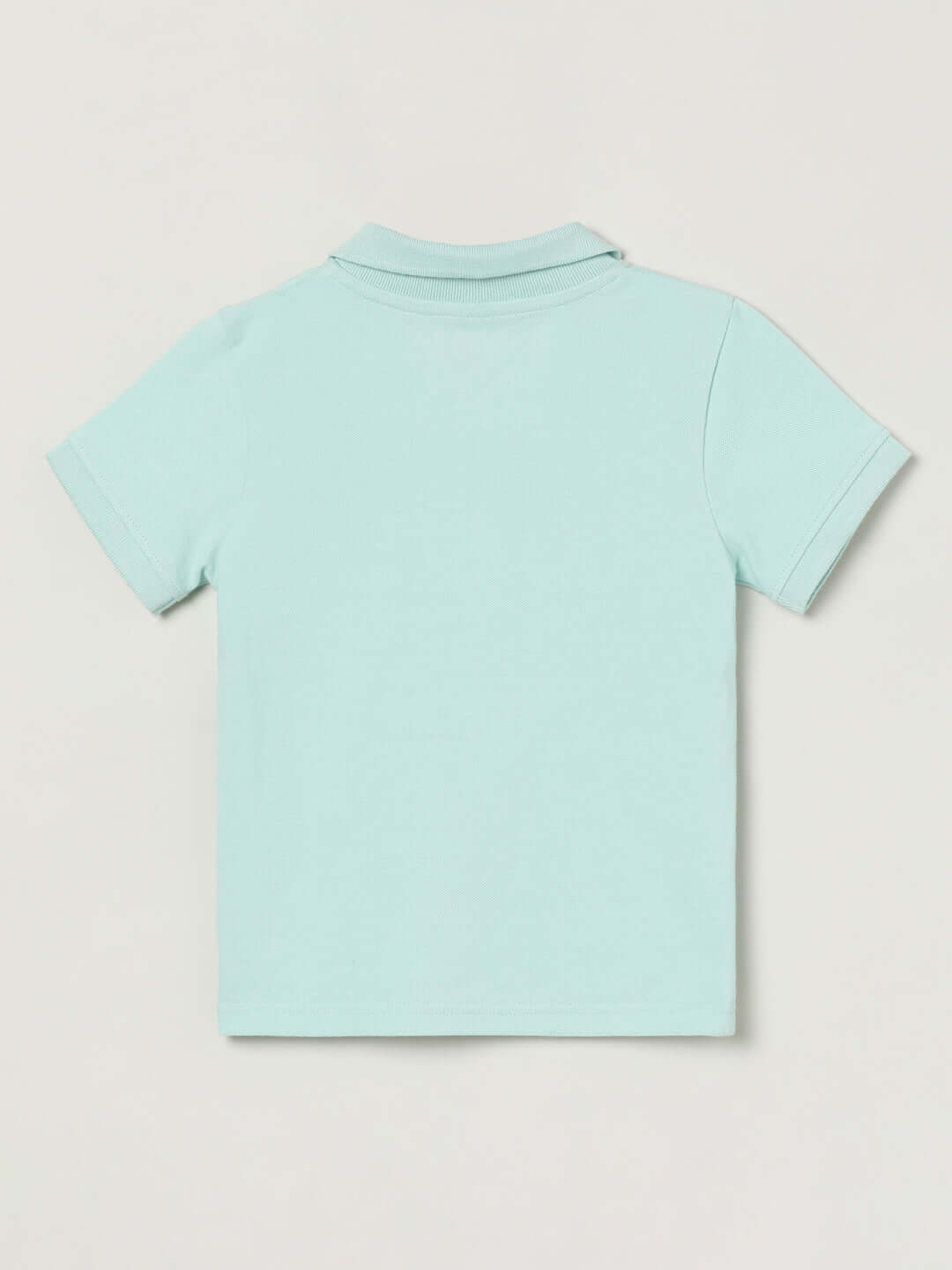 Milou Boys Cotton Bio-Washed Polo Neck T-Shirt Shark Print Mint Blue