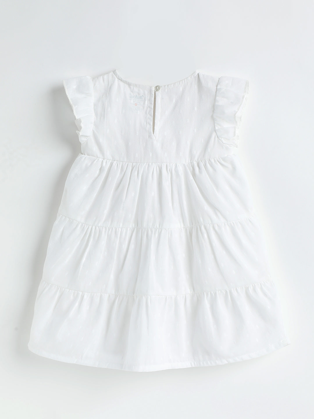 Milou Girls 3 Tier Swiss Dot Dress White