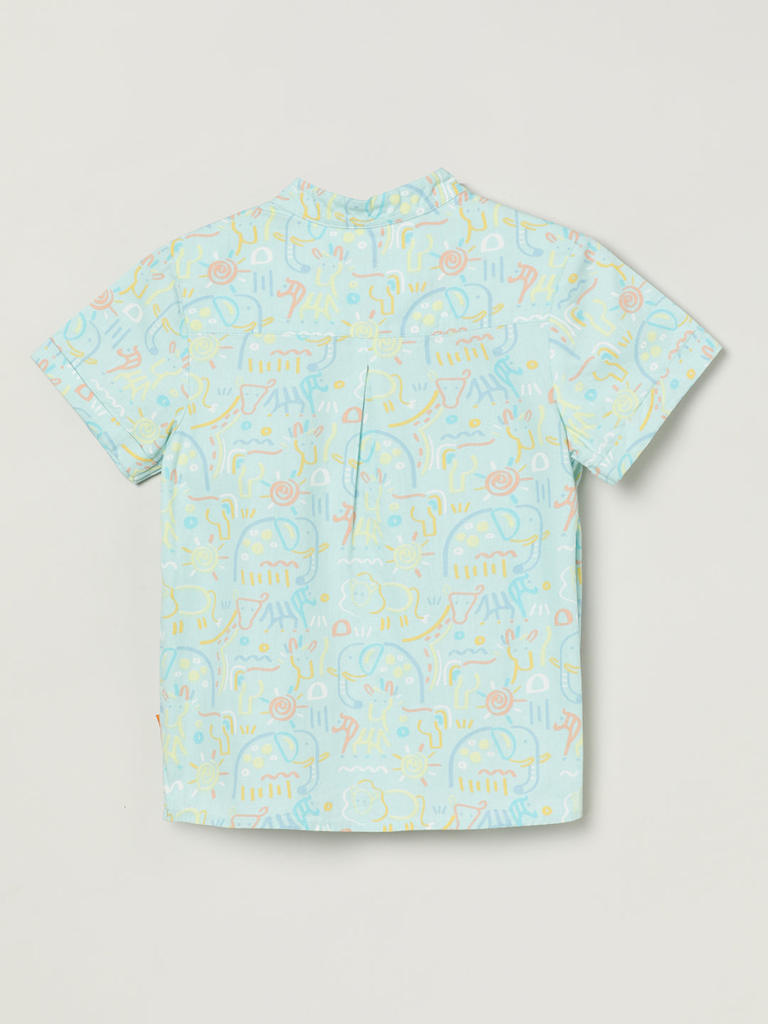 Half Sleeve Mandarin Collar Printed Shirt