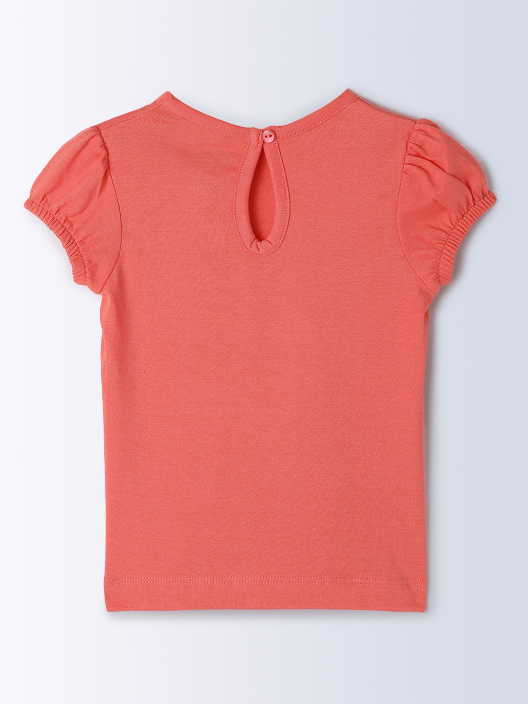 Milou Kids Cotton Half Sleeves Printed Bio Washed T-Shirt for Girls -Pink